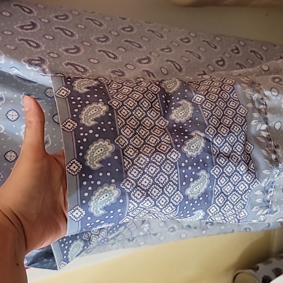 Models Coat vintage Nightgown blue paisley all over print pockets 💙 - Picture 4 of 9